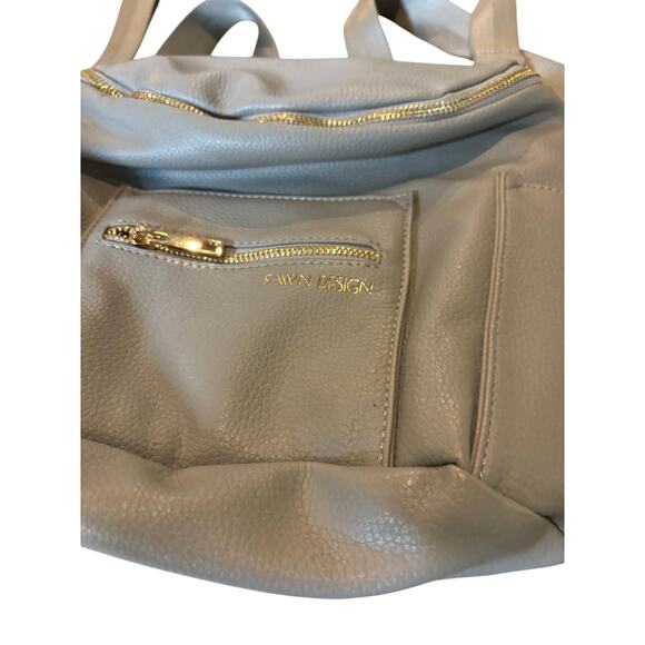 Fawn Design The Original Diaper Bag Gray Vegan Leather Convertible Backpack Tote - Picture 6 of 6